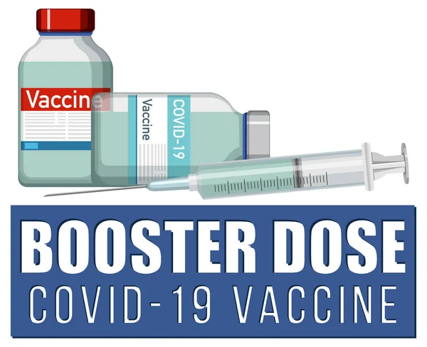 Calções Reforço Covid Ilustração Logotipo Vacina — Vetor de Stock