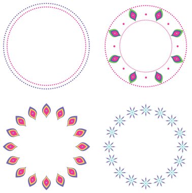 Farklı desenlerde mandala tasarımı seti
