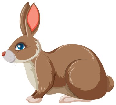 Şirin tavşancık, tek başına oturuyor.