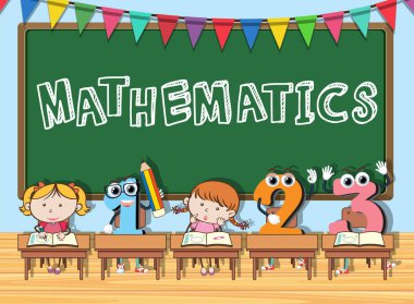 Tahta pano illüstrasyonunda matematik