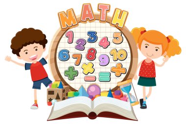 0 'dan 9' a kadar sayma ve matematik sembolleri resimleme