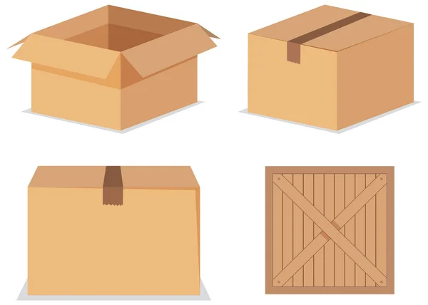 Set Box Sfondo Bianco Illustrazione — Vettoriale Stock