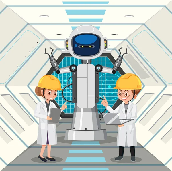 Konceptet Robot Automation Industri Illustration — Stock vektor