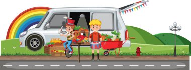 Bit pazarında enstrüman çalan insanlar