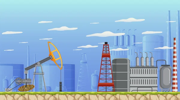 石油工业现场概念说明 — 图库矢量图片