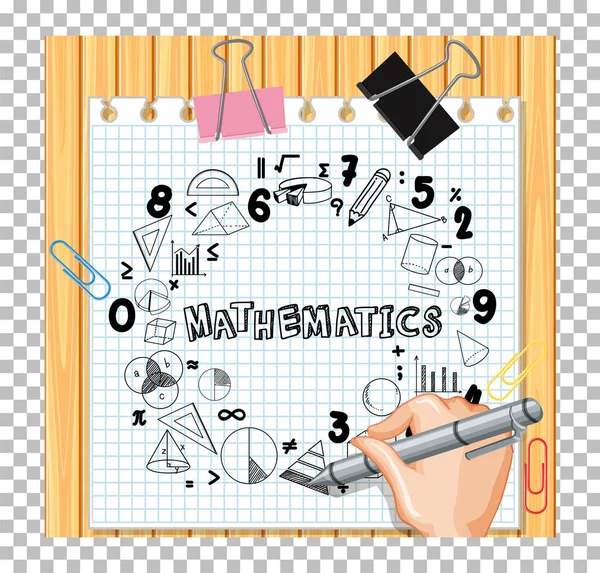 Fórmula Matemática Escritura Manual Ilustración Tablero Madera — Archivo Imágenes Vectoriales