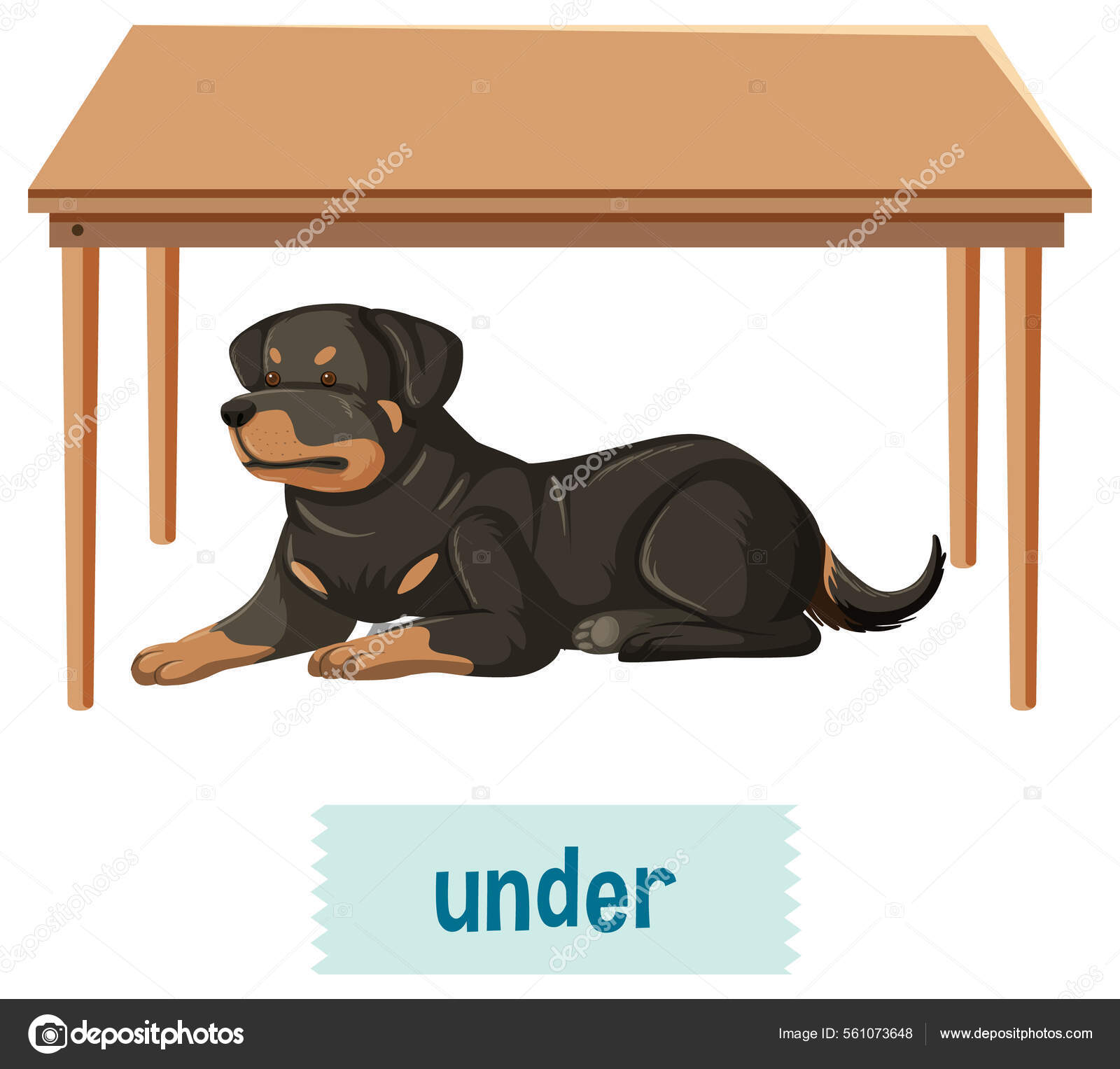 preposi-o-lugar-com-c-o-desenho-animado-uma-ilustra-o-mesa-ilustra-o
