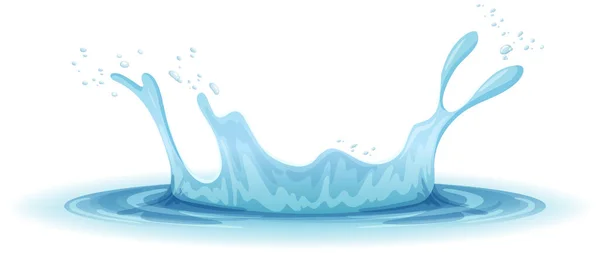 Een Waterplons Witte Achtergrond Illustratie — Stockvector