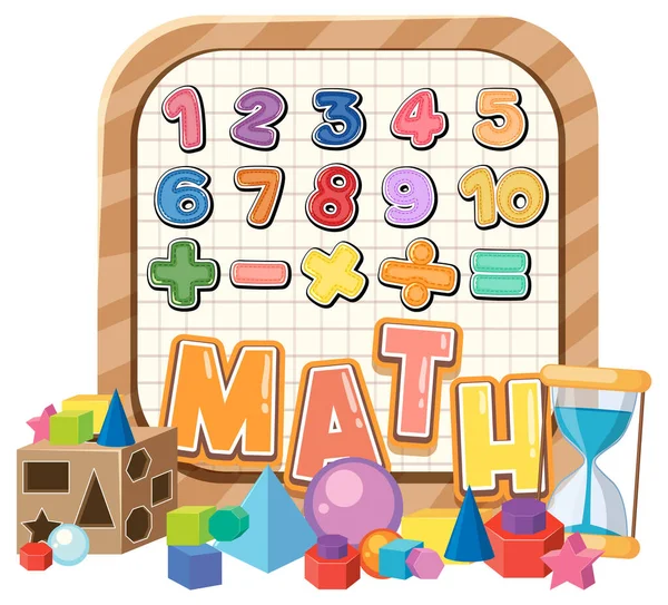 0 'dan 9' a kadar sayma ve matematik sembolleri resimleme