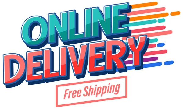 Online Delivery Free Shipping Logotype Illustration — Stock Vector