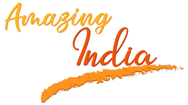 Incrível Índia Lettering Logotipo Ilustração — Vetor de Stock