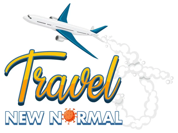 Podróż Nowe Normalne Logo Słowo Projekt Ilustracja — Wektor stockowy