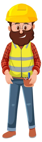 Bauarbeiter Mit Schutzmütze — Stockvektor