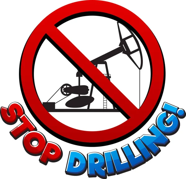 Stop Drilling Font Logo Design Illustratie — Stockvector