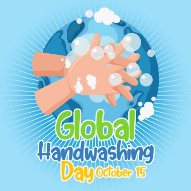 Küresel Yıkama Günü poster tasarımı çizimi