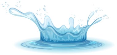 Beyaz arkaplanda bir su sıçraması