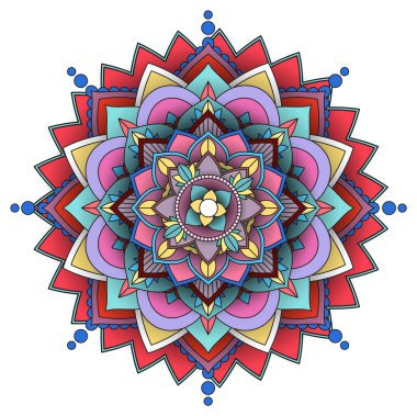 İnce çizgileri olan klasik mandala