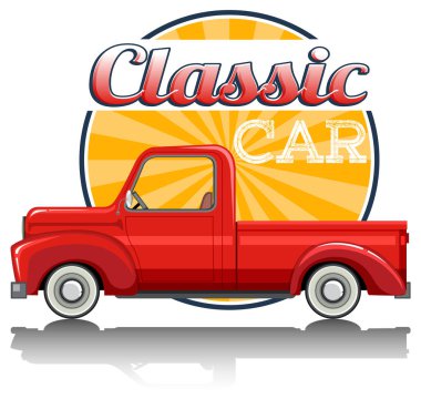 Beyaz arkaplanda klasik araba logosu