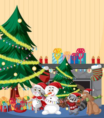 Kardan adamla Noel tatili ve sunumlar