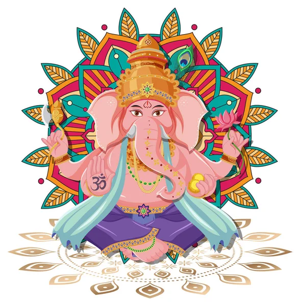 Beyaz arkaplanda Ganesh Chaturthi karikatürü