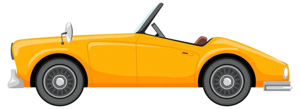 Coche Amarillo Clásico Ilustración Estilo Dibujos Animados — Vector de stock