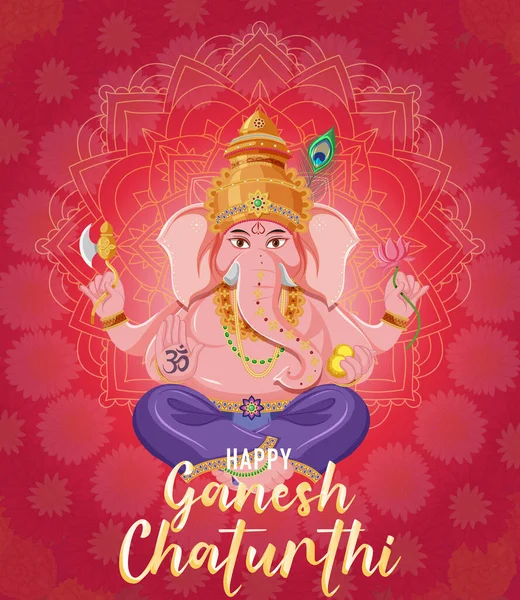 Happy Ganesh Chaturthi Poster Ilustração —  Vetores de Stock