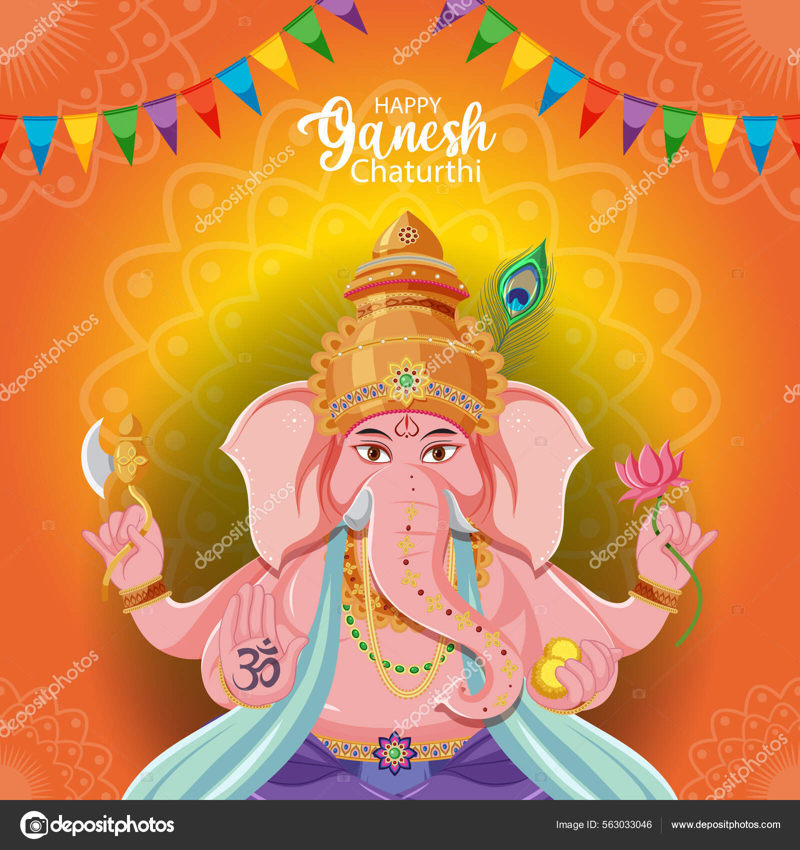 Happy Ganesh Chaturthi Poster Illustration Stock Vector Image by ©brgfx  #563033046