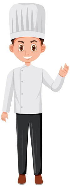 Chef Masculino Roupa Branca Ilustração — Vetor de Stock