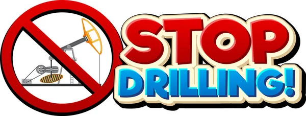 Stop Drilling Font Logo Design Illustratie — Stockvector