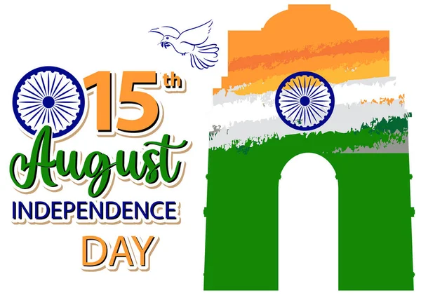 Índia Independence Day Poster Ilustração —  Vetores de Stock