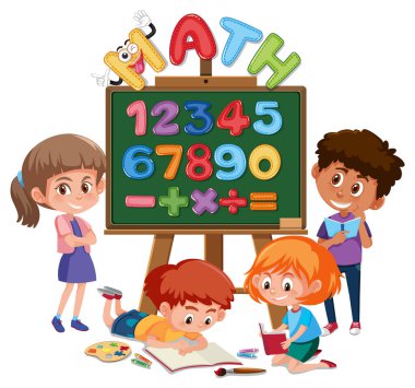 Sıfır-dokuz numaralı çocuklar resimde.