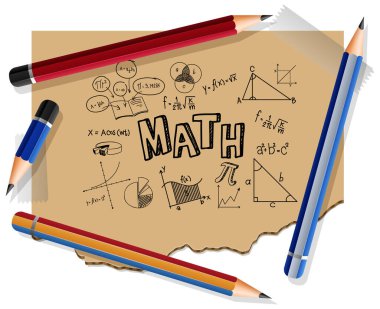 Defter sayfasında Matematik yazı tipi ile matematik formülünü karala