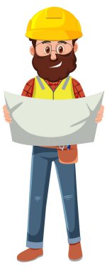Foreman taslak çizimine bakıyor.