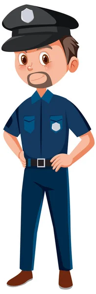 Policial Azul Ilustração Uniforme —  Vetores de Stock