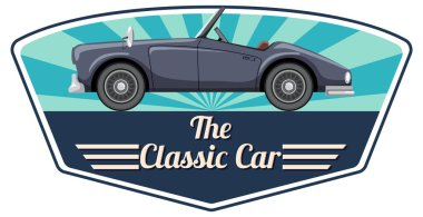 Eski araba manzaralı klasik araba konsepti