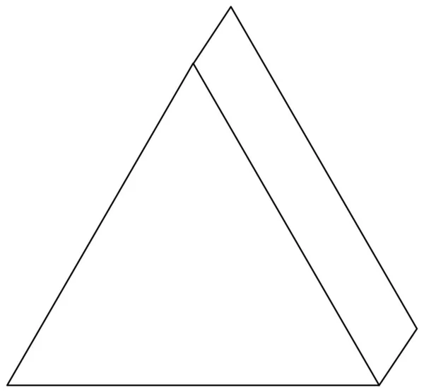 Triangolo Forma Bianco Nero Doodle Personaggio Illustrazione — Vettoriale Stock