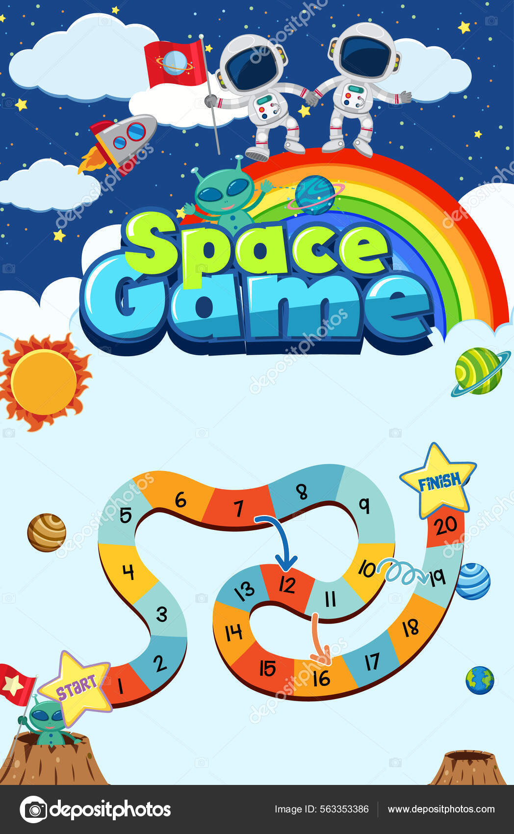 Шаблон Игры Иллюстрацией Фона Космической Темы Векторное.