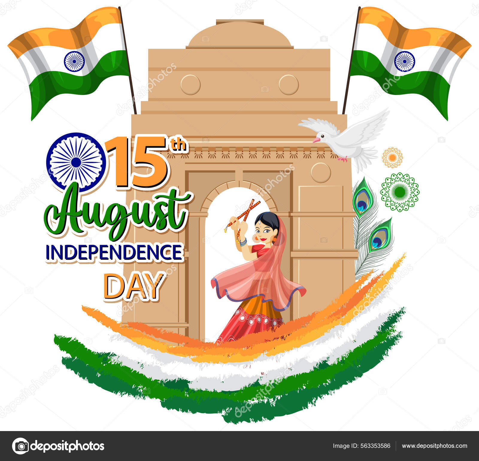 India Independence Day Lettering Royalty Free SVG, Cliparts, Vectors, and  Stock Illustration. Image 189834061.