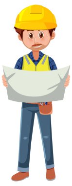 Foreman taslak çizimine bakıyor.