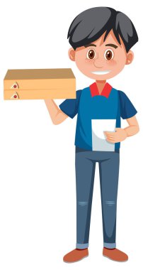 Paket resimli teslimatçı.