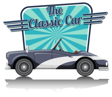 Beyaz arkaplanda klasik araba logosu