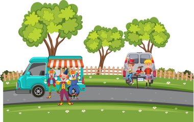 İnsanlar bahçe satışında eğleniyor.