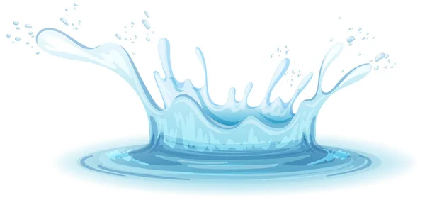 Una Salpicadura Agua Sobre Fondo Blanco Ilustración — Vector de stock