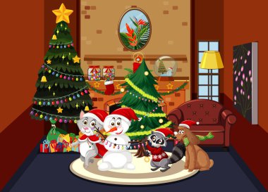 Kardan adamla Noel tatili ve sunumlar