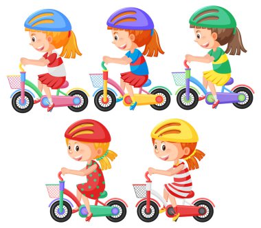 Bisiklet sürerken kask takan kız