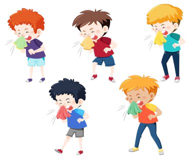 Çizgi film karakteri hasta çizimler yapıyor.