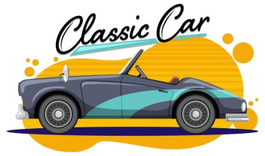 Eski araba manzaralı klasik araba konsepti