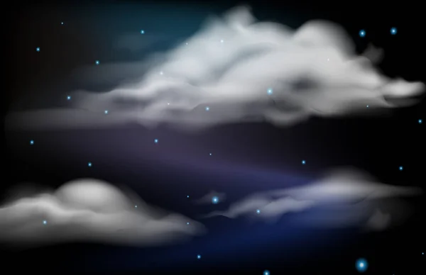 Sötét Éjszakai Égbolt Csillagfény Illusztrációval — Stock Vector