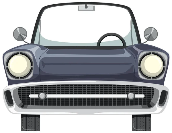 Classica Auto Grigia Stile Cartone Animato Illustrazione — Vettoriale Stock