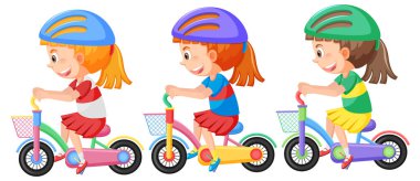 Bisiklet sürerken kask takan kız